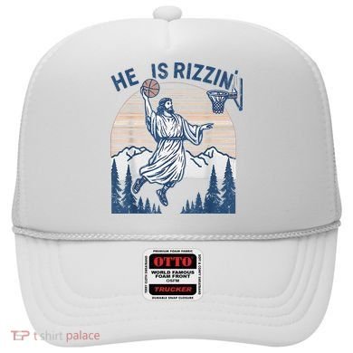 He Is Rizen Funny Easter Basketball Jesus Hat