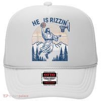 He Is Rizen Funny Easter Basketball Jesus Hat thumb 0