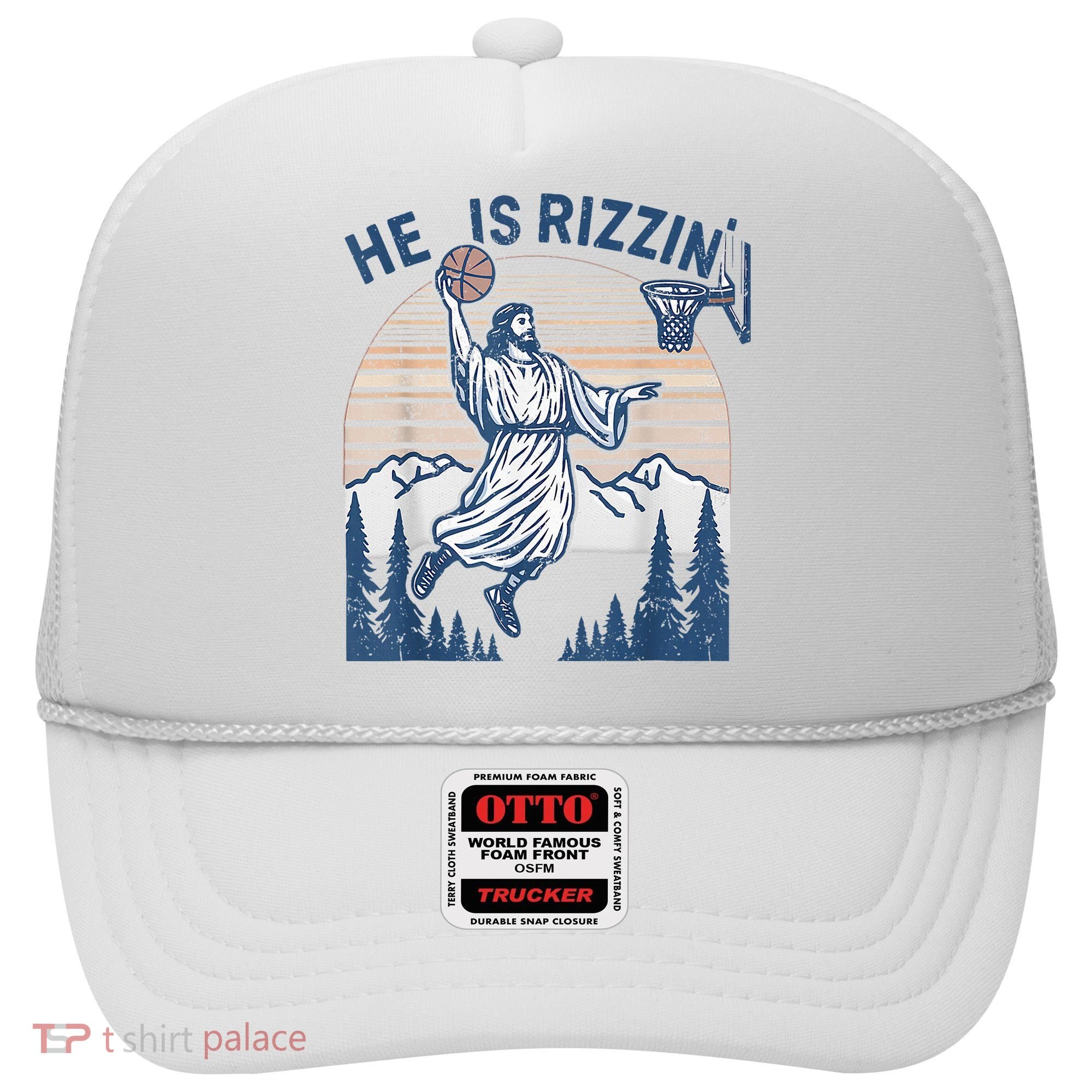 He Is Rizen Funny Easter Basketball Jesus Hat