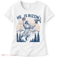 He Is Rizen Funny Easter Basketball Jesus Women's T-Shirt thumb 0
