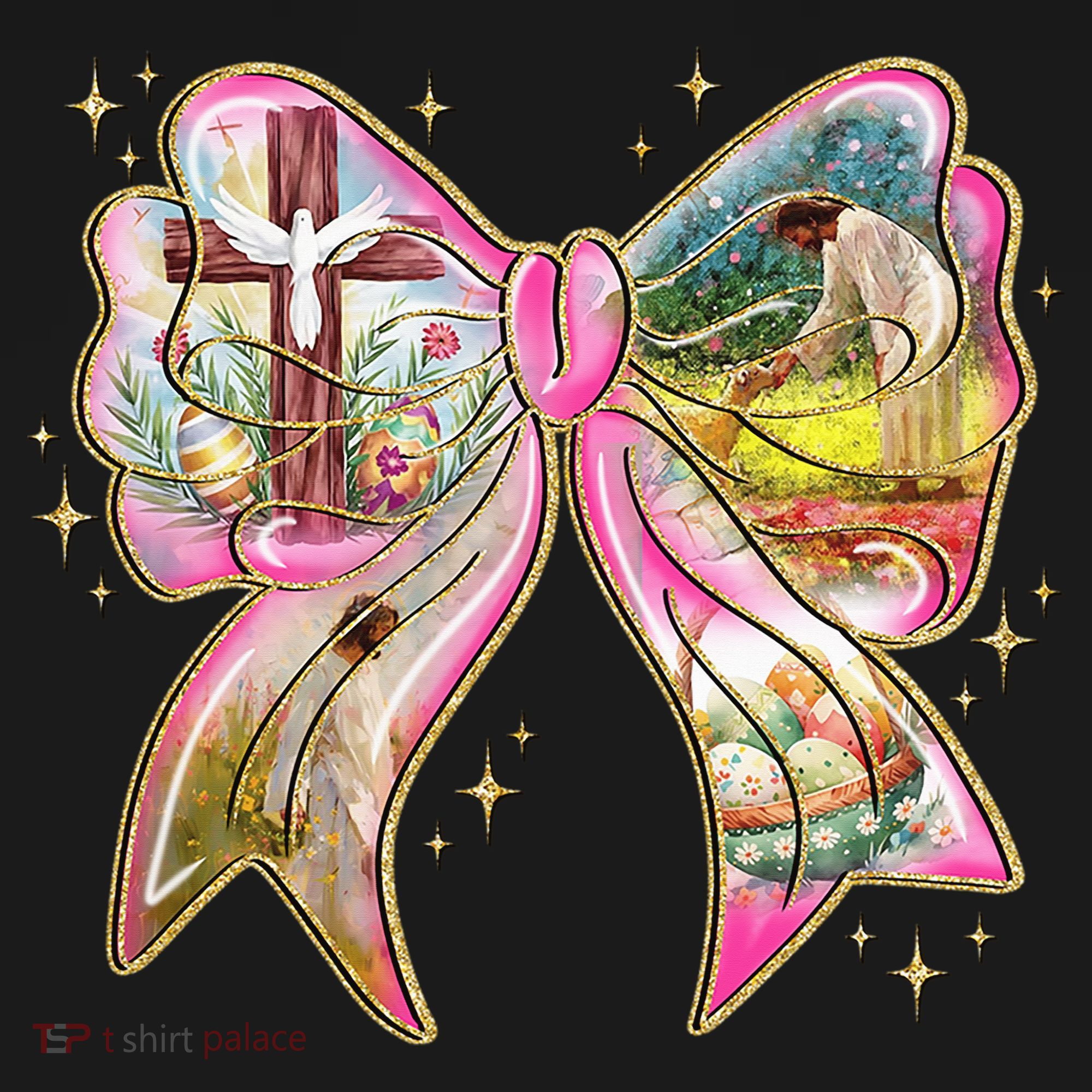 He Is Risen Easter Cross Coquette Jesus Christian Religious Coaster