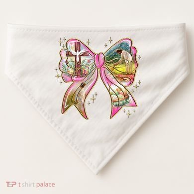 He Is Risen Easter Cross Coquette Jesus Christian Religious USA-Made Doggie Bandana
