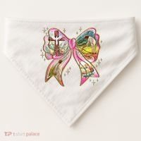 He Is Risen Easter Cross Coquette Jesus Christian Religious USA-Made Doggie Bandana thumb 0