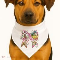 He Is Risen Easter Cross Coquette Jesus Christian Religious USA-Made Doggie Bandana thumb 1