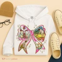 He Is Risen Easter Cross Coquette Jesus Christian Religious Hoodie thumb 4