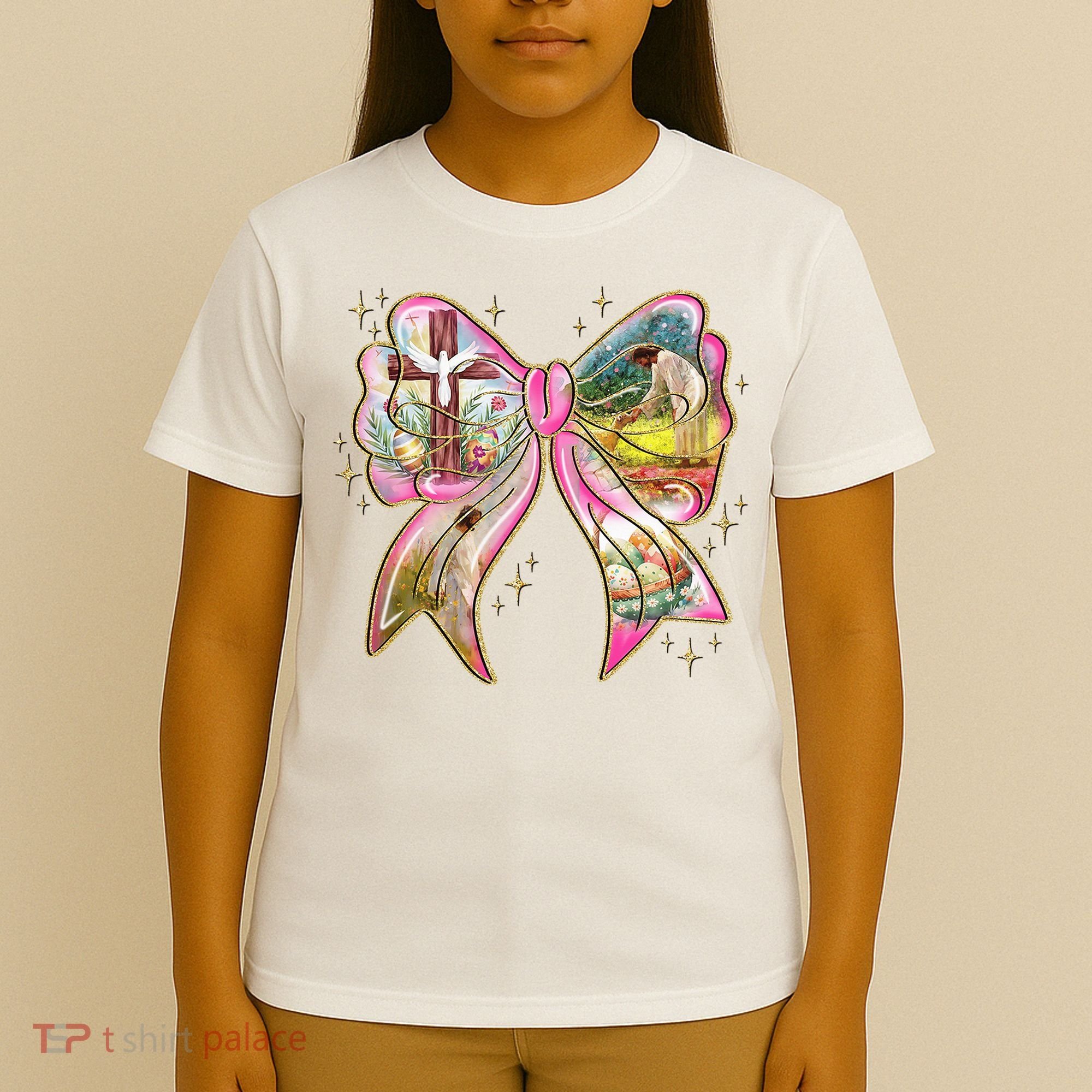 He Is Risen Easter Cross Coquette Jesus Christian Religious T-Shirt