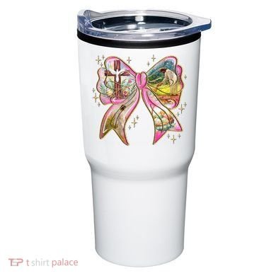 He Is Risen Easter Cross Coquette Jesus Christian Religious Tumbler