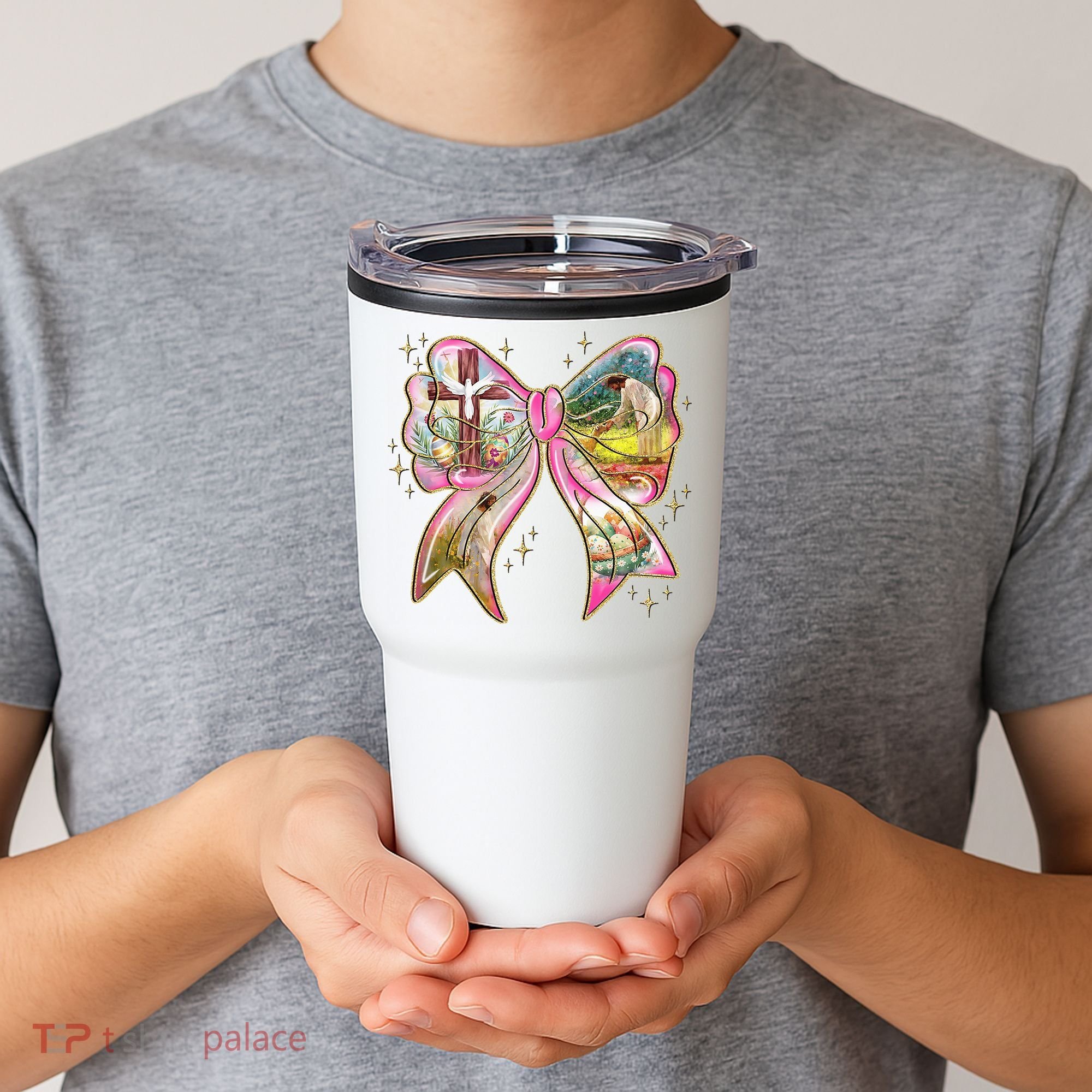 He Is Risen Easter Cross Coquette Jesus Christian Religious Tumbler
