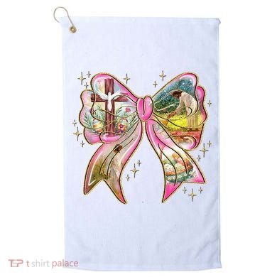 He Is Risen Easter Cross Coquette Jesus Christian Religious Golf Towel