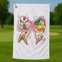 He Is Risen Easter Cross Coquette Jesus Christian Religious Golf Towel thumb 1