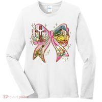 He Is Risen Easter Cross Coquette Jesus Christian Religious Women's Long Sleeve Shirt thumb 0