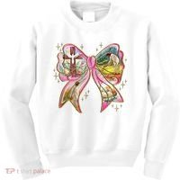 He Is Risen Easter Cross Coquette Jesus Christian Religious Kids Sweatshirt thumb 0
