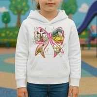 He Is Risen Easter Cross Coquette Jesus Christian Religious Kids Hoodie thumb 3