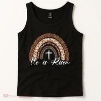 He Is Risen Jesus Christ Easter Christian Faith Tank Top thumb 2