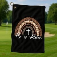 He Is Risen Jesus Christ Easter Christian Faith Golf Towel thumb 1