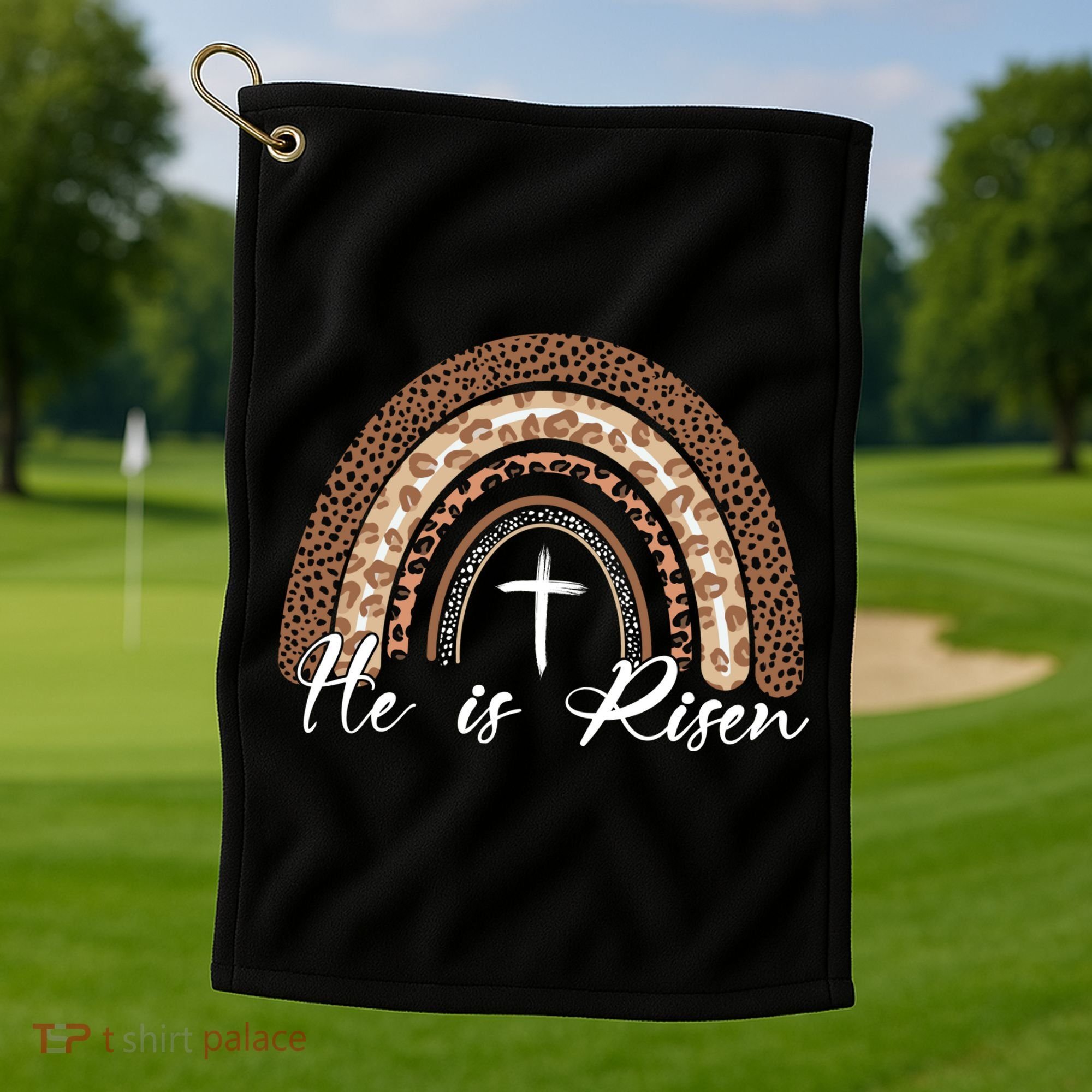 He Is Risen Jesus Christ Easter Christian Faith Golf Towel