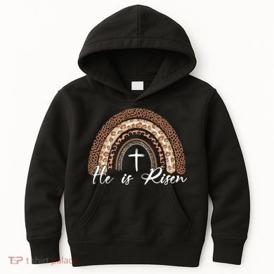 He Is Risen Jesus Christ Easter Christian Faith Kids Hoodie