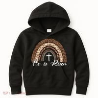 He Is Risen Jesus Christ Easter Christian Faith Kids Hoodie thumb 0