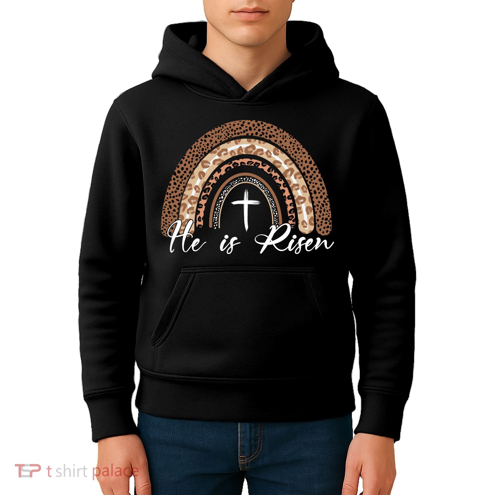 He Is Risen Jesus Christ Easter Christian Faith Kids Hoodie