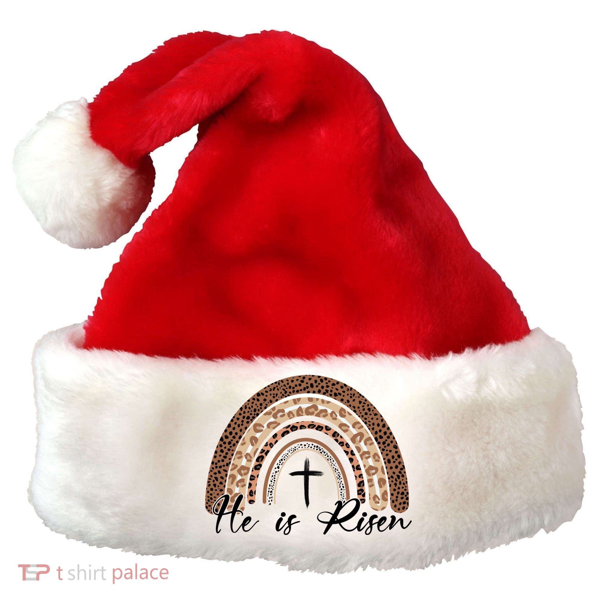He Is Risen Jesus Christ Easter Christian Faith Santa Hat