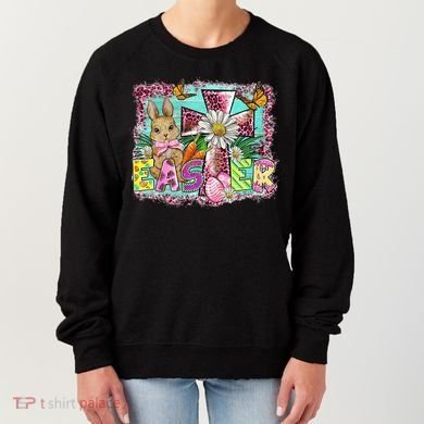 He Is Risen Easter Cross Coquette Jesus Christian Religious Women's Sweatshirt