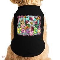 He Is Risen Easter Cross Coquette Jesus Christian Religious Doggie Tank thumb 0
