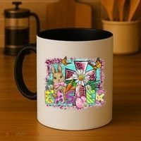 He Is Risen Easter Cross Coquette Jesus Christian Religious Coffee Mug thumb 4