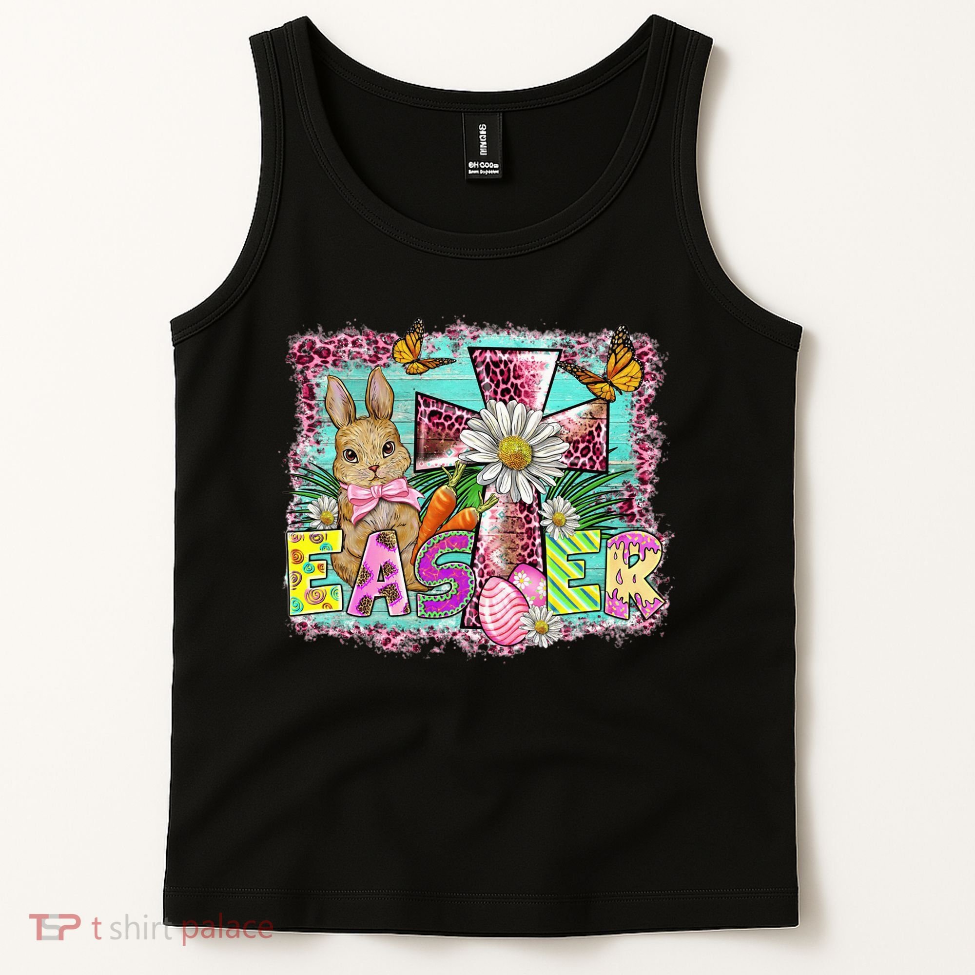 He Is Risen Easter Cross Coquette Jesus Christian Religious Tank Top