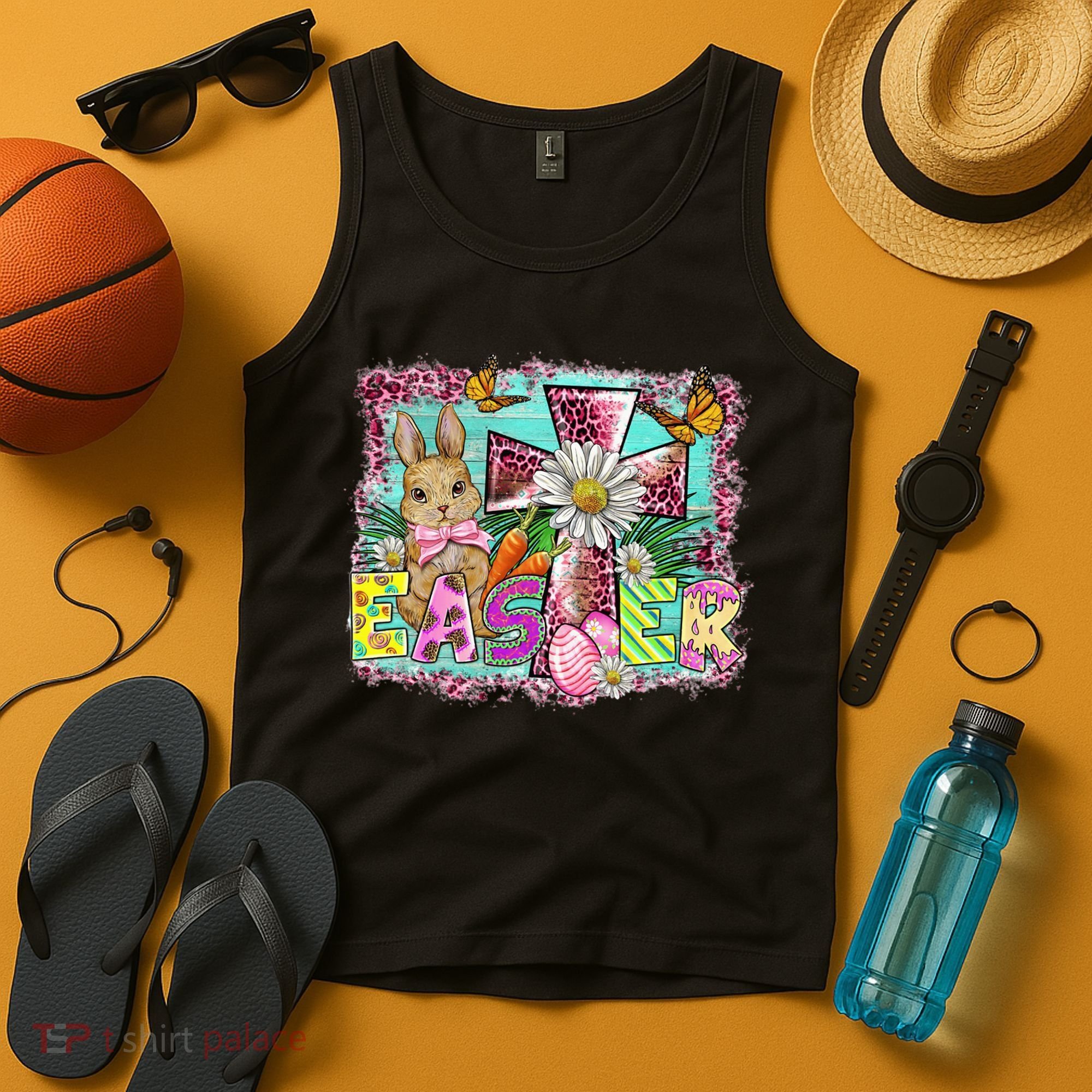 He Is Risen Easter Cross Coquette Jesus Christian Religious Tank Top