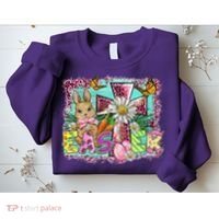 He Is Risen Easter Cross Coquette Jesus Christian Religious Sweatshirt thumb 2