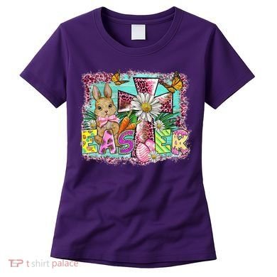 He Is Risen Easter Cross Coquette Jesus Christian Religious Women's T-Shirt