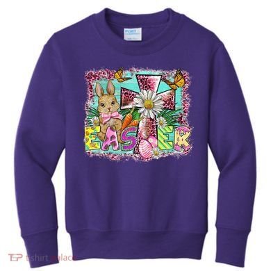 He Is Risen Easter Cross Coquette Jesus Christian Religious Kids Sweatshirt