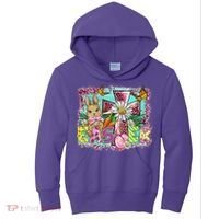 He Is Risen Easter Cross Coquette Jesus Christian Religious Kids Hoodie thumb 0