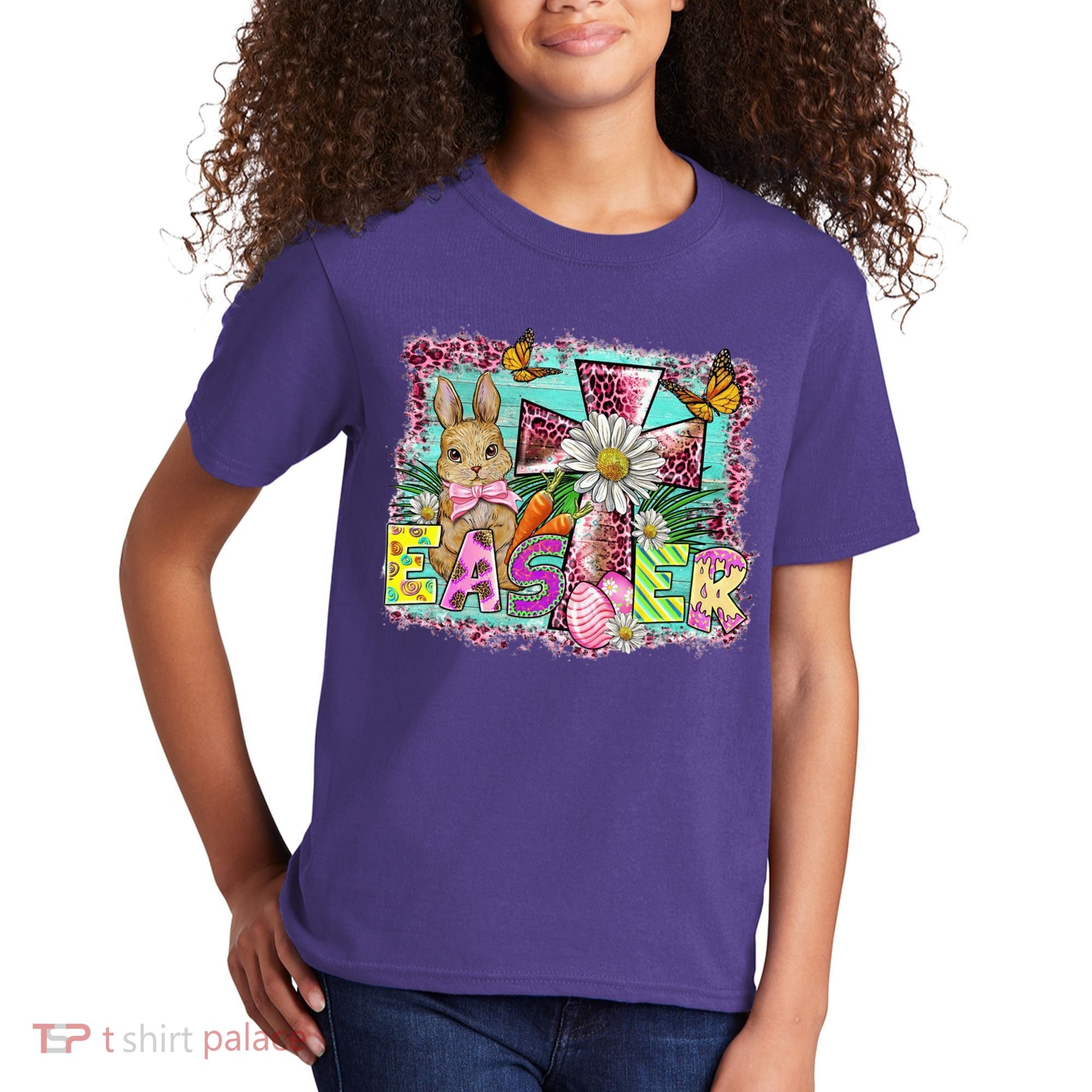 He Is Risen Easter Cross Coquette Jesus Christian Religious Kids T-Shirt