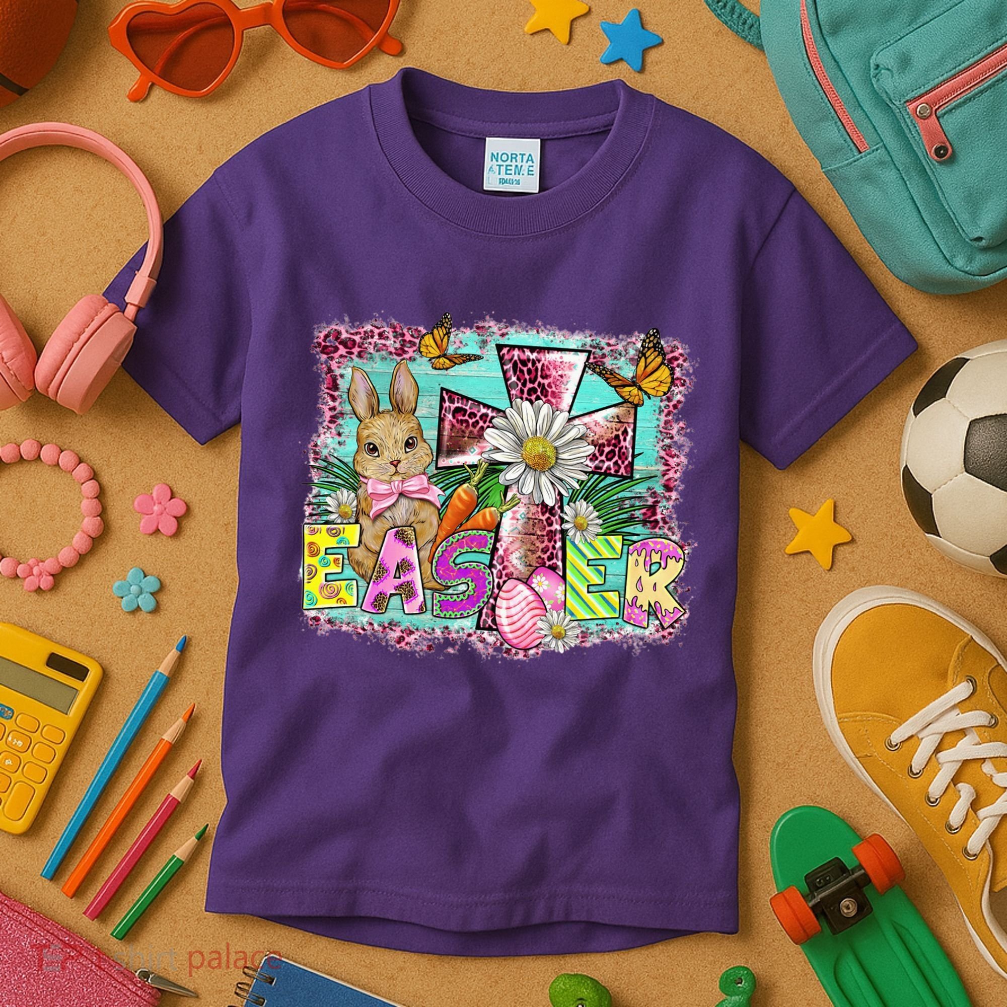 He Is Risen Easter Cross Coquette Jesus Christian Religious Kids T-Shirt