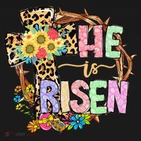 He Is Risen Floral Jesus Easter Day Christians Leopard Cross Doggie Tank thumb 4