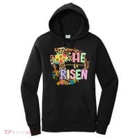 He Is Risen Floral Jesus Easter Day Christians Leopard Cross Women's Hoodie thumb 0