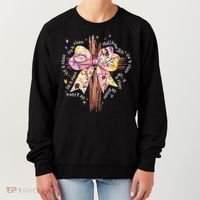 He Is Risen Jesus Christian Cross Bow Easter Girl Women's Sweatshirt thumb 0
