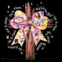 He Is Risen Jesus Christian Cross Bow Easter Girl Coffee Mug thumb 5