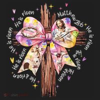 He Is Risen Jesus Christian Cross Bow Easter Girl Tumbler thumb 3