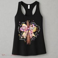 He Is Risen Jesus Christian Cross Bow Easter Girl Women's Tank Top thumb 3