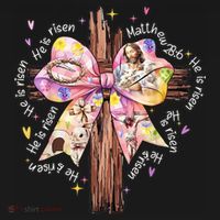 He Is Risen Jesus Christian Cross Bow Easter Girl Women's Tank Top thumb 5