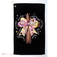 He Is Risen Jesus Christian Cross Bow Easter Girl Golf Towel thumb 0