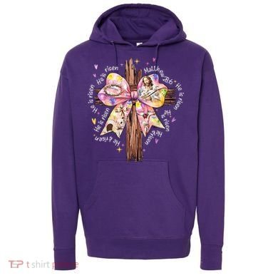 He Is Risen Jesus Christian Cross Bow Easter Girl Hoodie