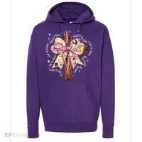 He Is Risen Jesus Christian Cross Bow Easter Girl Hoodie thumb 0