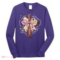 He Is Risen Jesus Christian Cross Bow Easter Girl Long Sleeve Shirt thumb 0