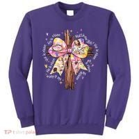 He Is Risen Jesus Christian Cross Bow Easter Girl Sweatshirt thumb 0