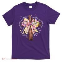 He Is Risen Jesus Christian Cross Bow Easter Girl T-Shirt thumb 0