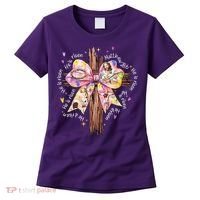 He Is Risen Jesus Christian Cross Bow Easter Girl Women's T-Shirt thumb 0