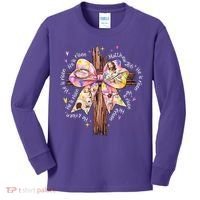 He Is Risen Jesus Christian Cross Bow Easter Girl Kids Long Sleeve Shirt thumb 0